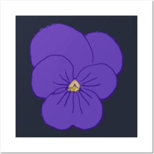 Blue-Violet Viola Sketch Posters and Art